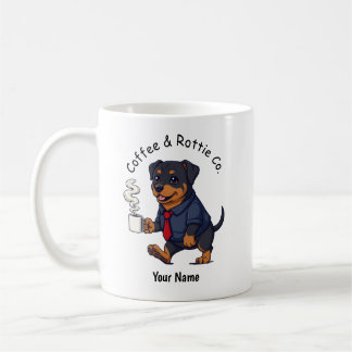 Mug Rottweiler Chien Drôle Costume D'Affaires Café