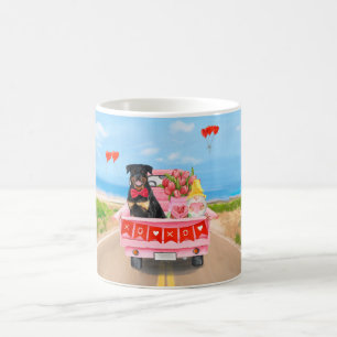 Mug Rottweiler Chien Saint Valentin Coeurs de Camion