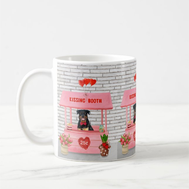 Mug Rottweiler Chien Valentine's Day Kissing Booth (Gauche)