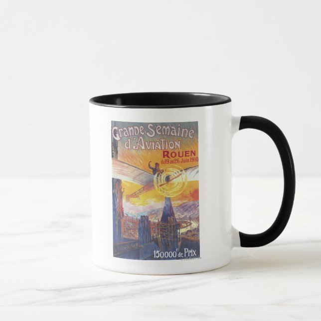 Mug Rouen, France - Pilote et Avion (Droite)