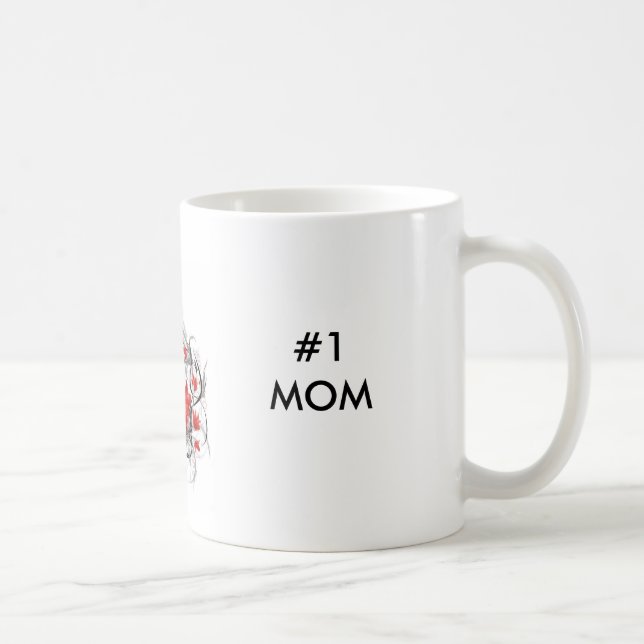 Mug rouge, #1MOM, MAMAN #1 (Droite)
