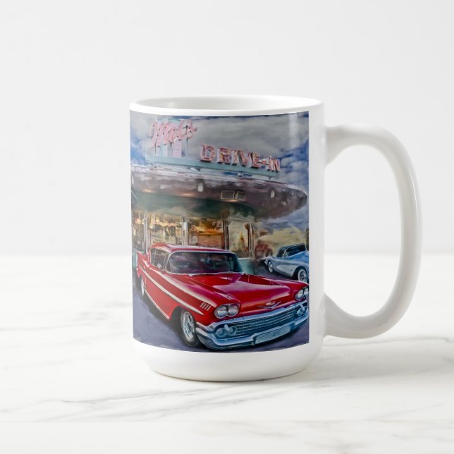 Mug rouge 58 chevy au drive-in (Droite)