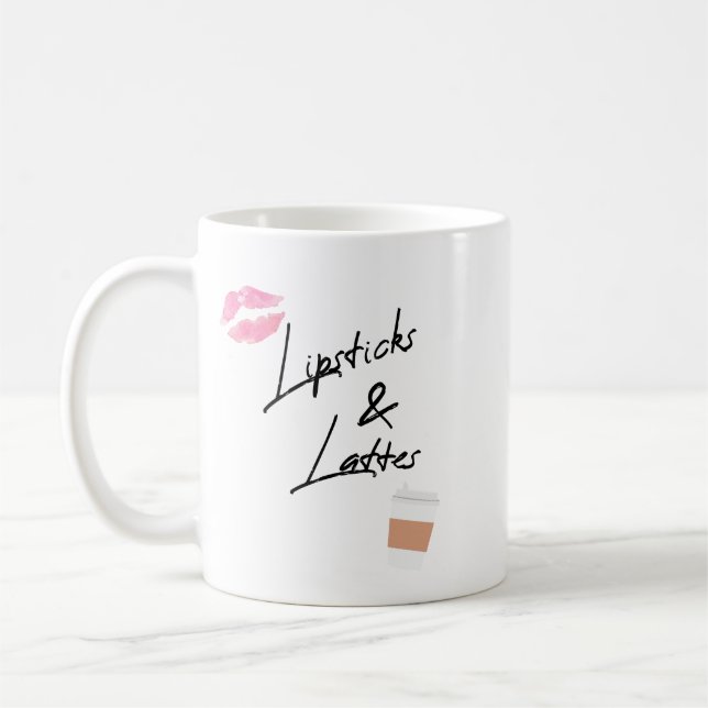 Mug Rouge à lèvres et beauté Girly d'amusement de (Gauche)
