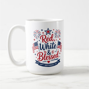 Mug Rouge, Blanc & Bénis 4 juillet Patriote 