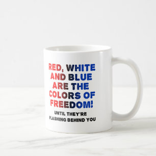Mug rouge blanc et bleu drôle