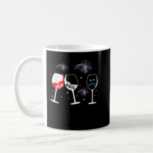 Mug Rouge Blanc et Bleu Funny Vin Verre Tee pour la 4è