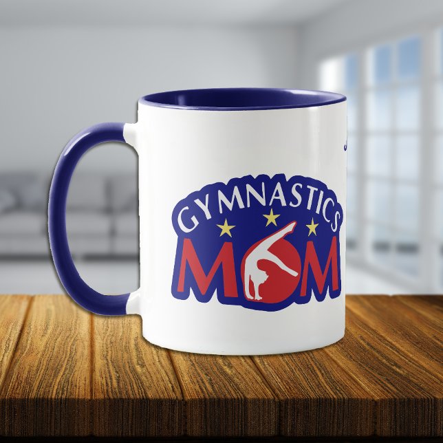 Mug Rouge Blanc et bleu Gymnastique Maman Personnalisé (Créateur téléchargé)