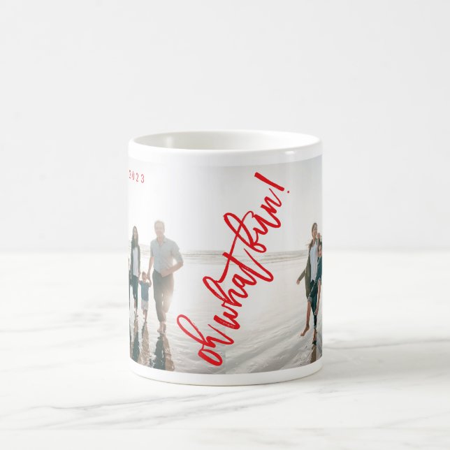 Mug Rouge Blanc Oh Quel Amusant Noël Photo (Centre)