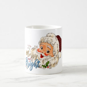 Mug Rouge blanc Vintage Joyer & Bright Père Noël Noël