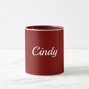Mug Rouge bordeaux, texte blanc, MODÈLE,