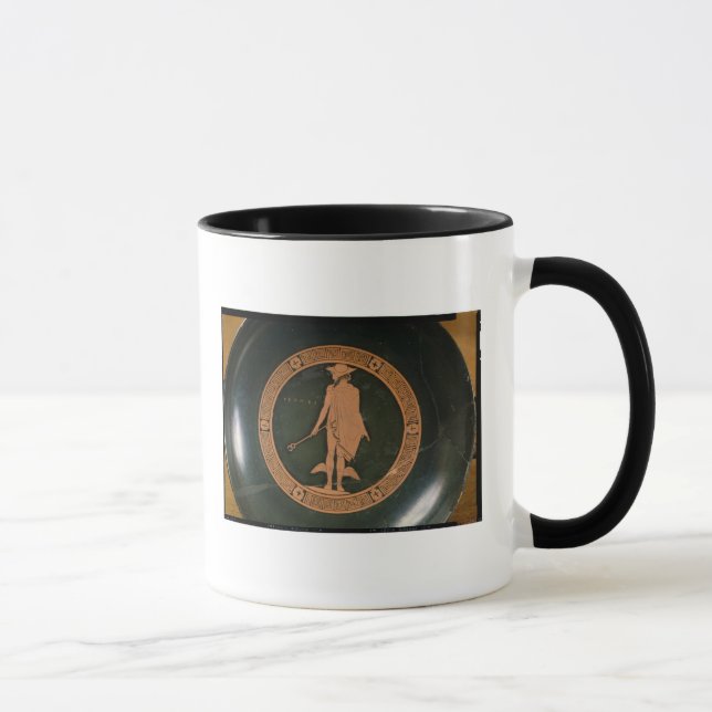 Mug Rouge-chiffre grec tasse, dépeignant le dieu (Droite)