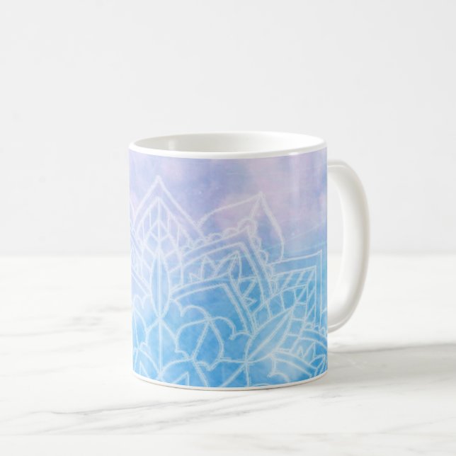 Mug Rouge clair Mandala Abstrait Zen (Devant droit)