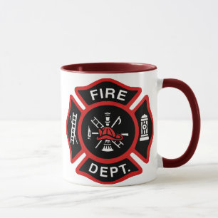 Mug Rouge d'insigne de corps de sapeurs-pompiers