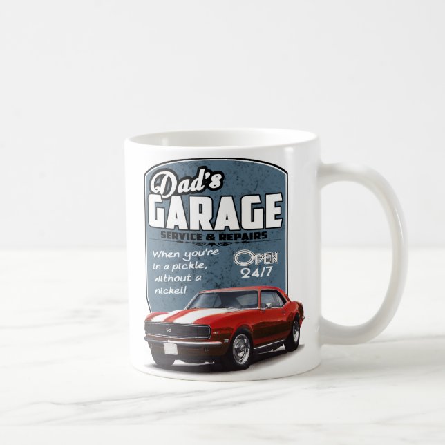 Mug Rouge du garage du papa Camaro 1968 (Droite)