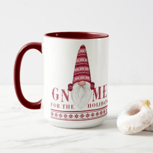 Mug Rouge et blanc nordique   Gnome Pour les fêtes
