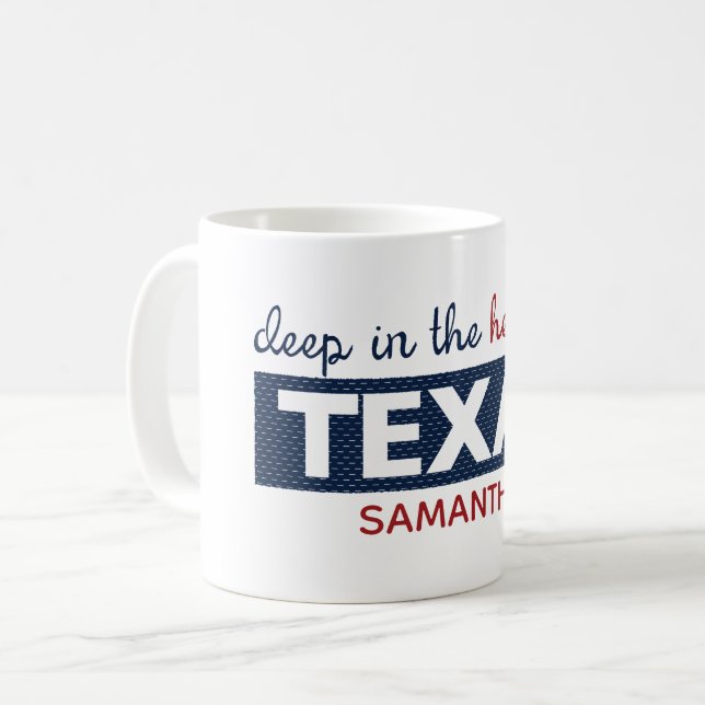 Mug Rouge et Bleu au coeur du Texas (Devant gauche)