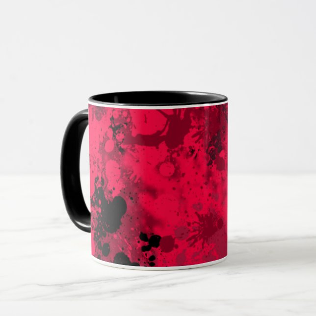 Mug rouge et noire tachetée (Devant gauche)