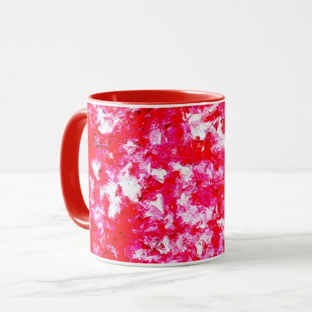 Mug Rouge et rose Abstraits (Devant gauche)