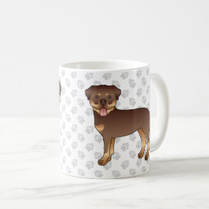 Mug Rouge Et Tan Rottweiler Cute Cartoon Chien Et Patr