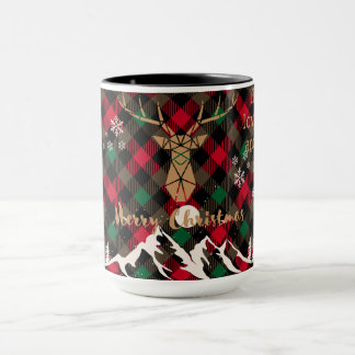 Mug Rouge et vert Raid Russe Plaid Reinder Christmas M