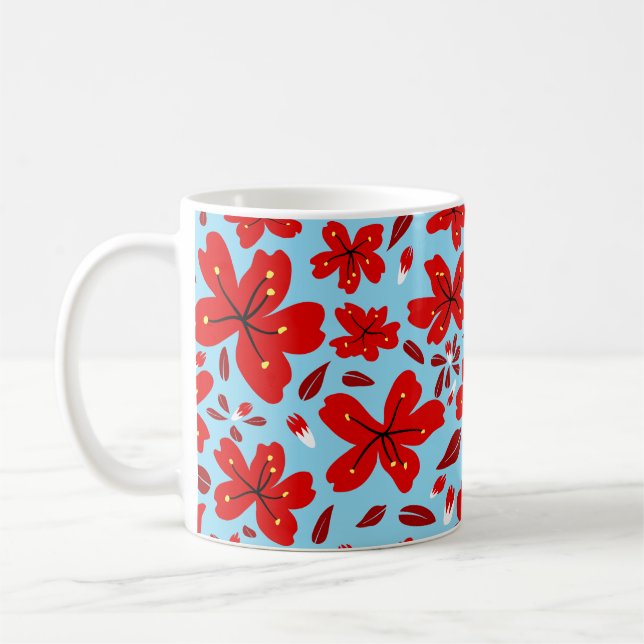 Mug Rouge floral (Gauche)