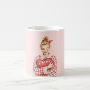 Mug Rouge Gland Amour dans l'Air Cœurs Rouges