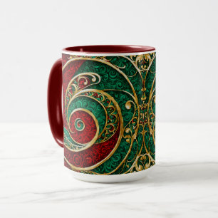 Mug Rouge Gold Green Noël Musique
