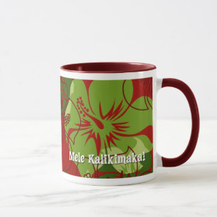 Mug Rouge hawaïen de Noël de point d'Iniki