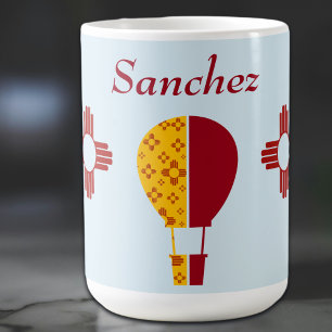Mug Rouge Jaune Nouveau-Mexique Zia Hot Air Balloon