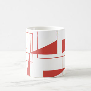 Mug Rouge, moderne, dynamique, motif géométrique tenda