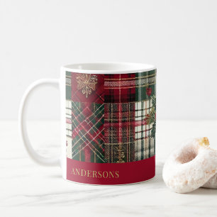 Mug Rouge Noël Russe Plaid Tartan Motif