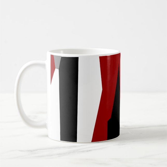 Mug Rouge noir et blanc abstrait (Gauche)