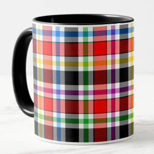 Mug Rouge Noir Multicolore Flannel Plaid Tartan Design