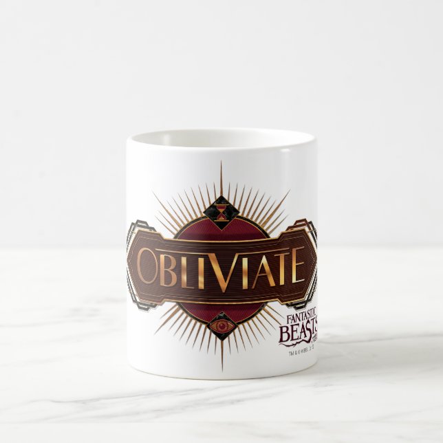 Mug Rouge & Or Art Déco Obliviate Spell Graphisme (Centre)