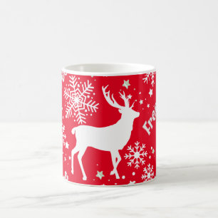 Mug Rouge renne de Snowflakes