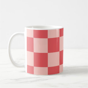 Mug Rouge rose À damiers En vichy Motif