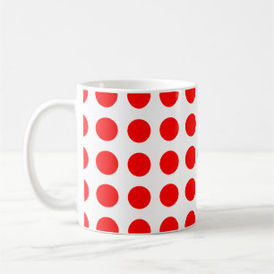 Mug Rouge sur blanc Grande taille Pois horizontaux
