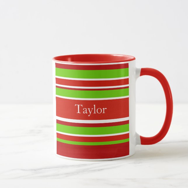 Mug Rouge vert et blanc (Droite)