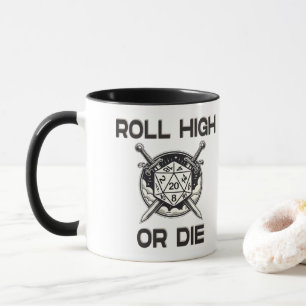 Mug Roulez haut ou moudre 20 dés côté