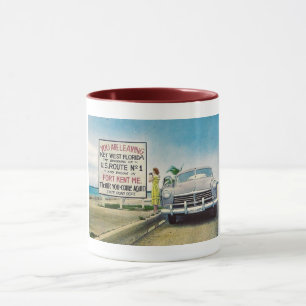 Mug Route 1, Key West, Floride Retro Vintage