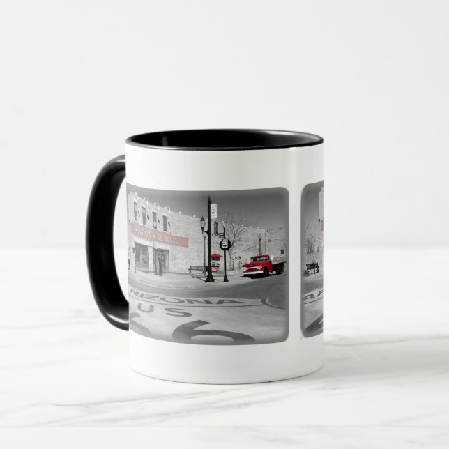 Mug Route 66 Americana Mother Road Winslow Arizona (Devant gauche)