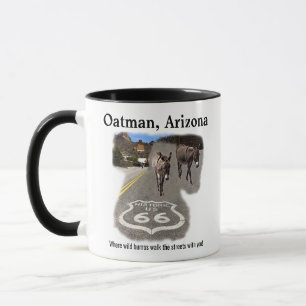 Mug Route 66 Oatman Arizona Burros Dans La Rue