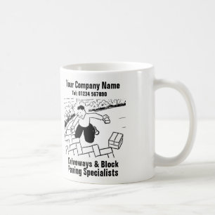 Mug Routes et pavage de blocs Cartoon.