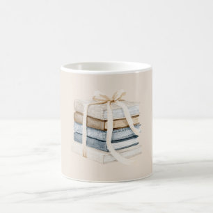 Mug Ruban Arc-en-ciel Livres Bleu Crème