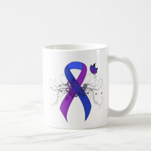 Mug Ruban bleu et violet avec papillon