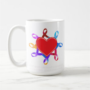 Mug Ruban cardiaque de sensibilisation au cancer Amo