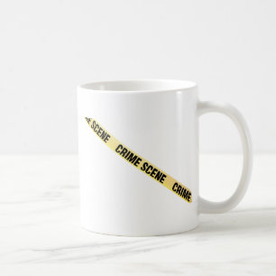 Mug Ruban de scène de crime coupé. Arrière - plan tran
