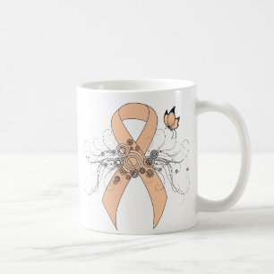 Mug Ruban de sensibilisation à la pêche avec papillon