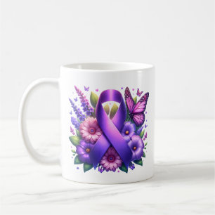 Mug Ruban de sensibilisation au pourpre   Prier pour u