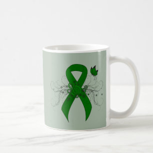 Mug Ruban de sensibilisation au vert avec papillon